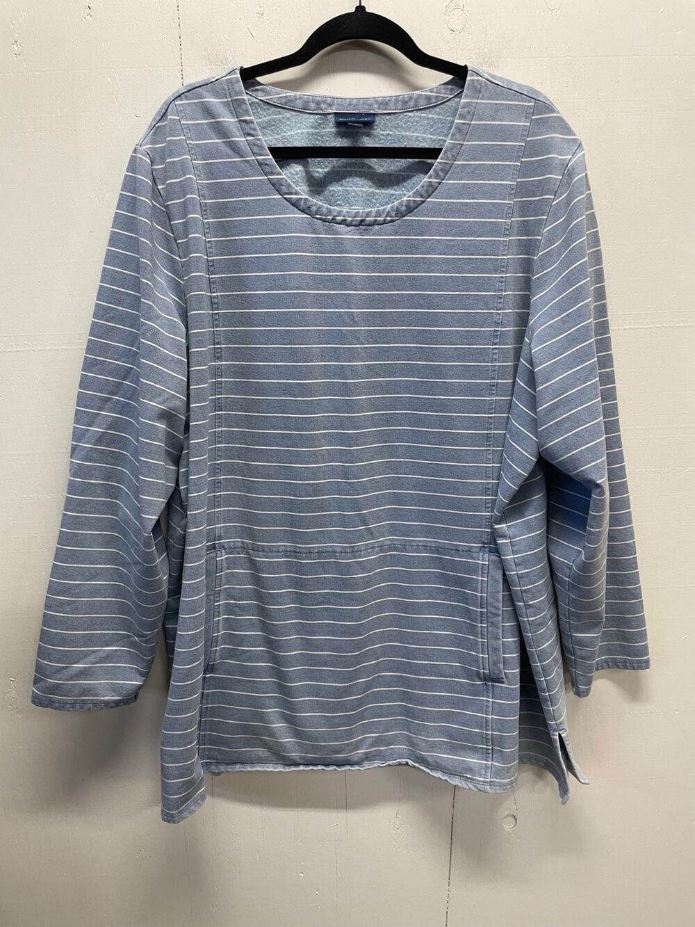 Pure Jill J. Jill Indigo Women's 3X Blue & White Striped Pullover Beachy Vibes